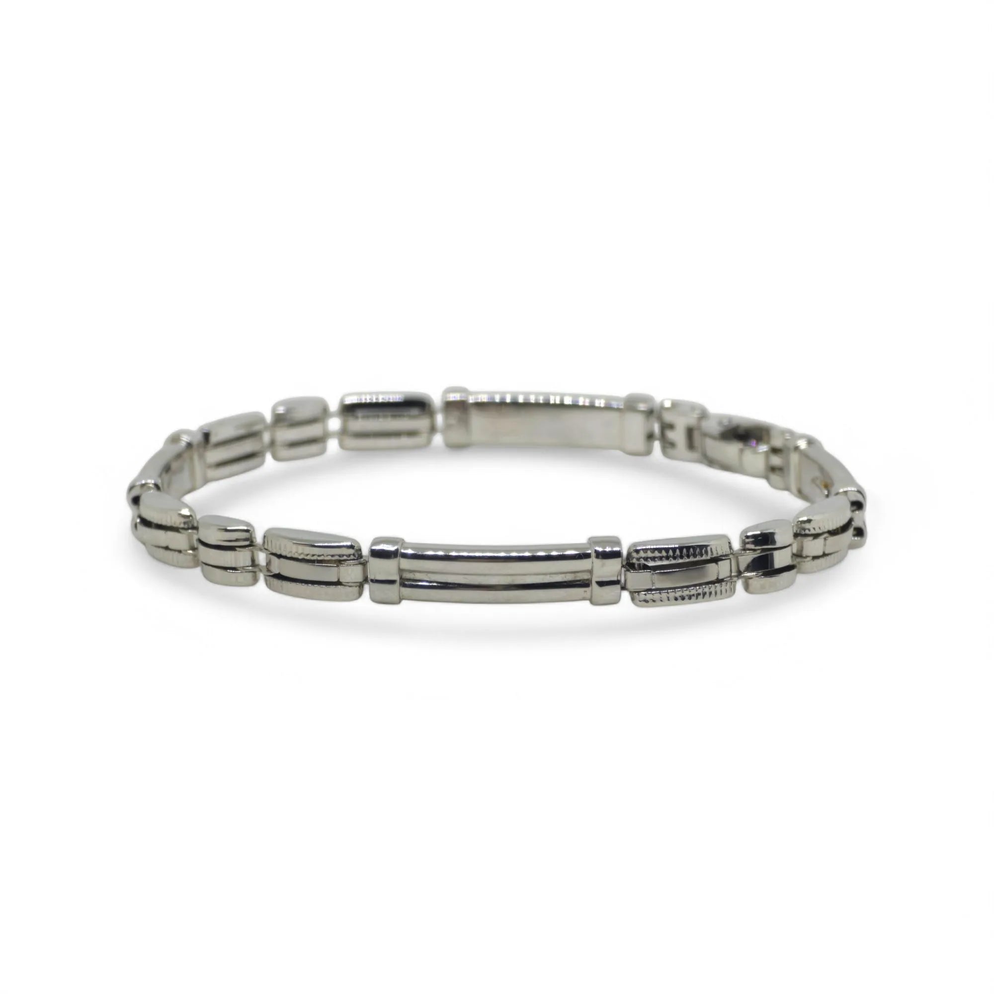 Bracciale uomo stile classico elegante in oro bianco 18kt