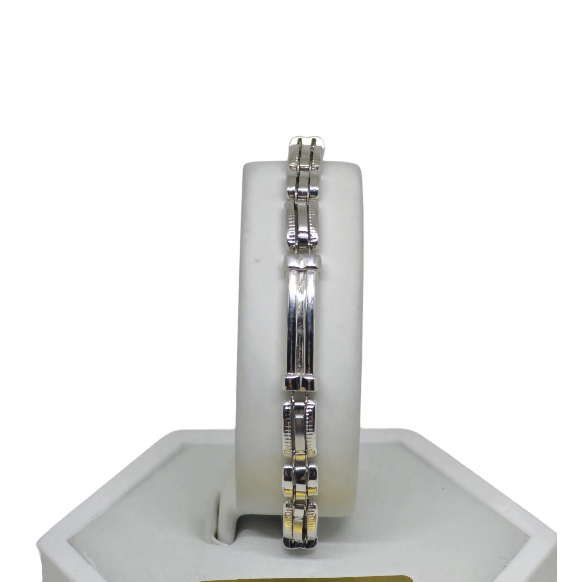 Bracciale uomo stile classico elegante in oro bianco 18kt