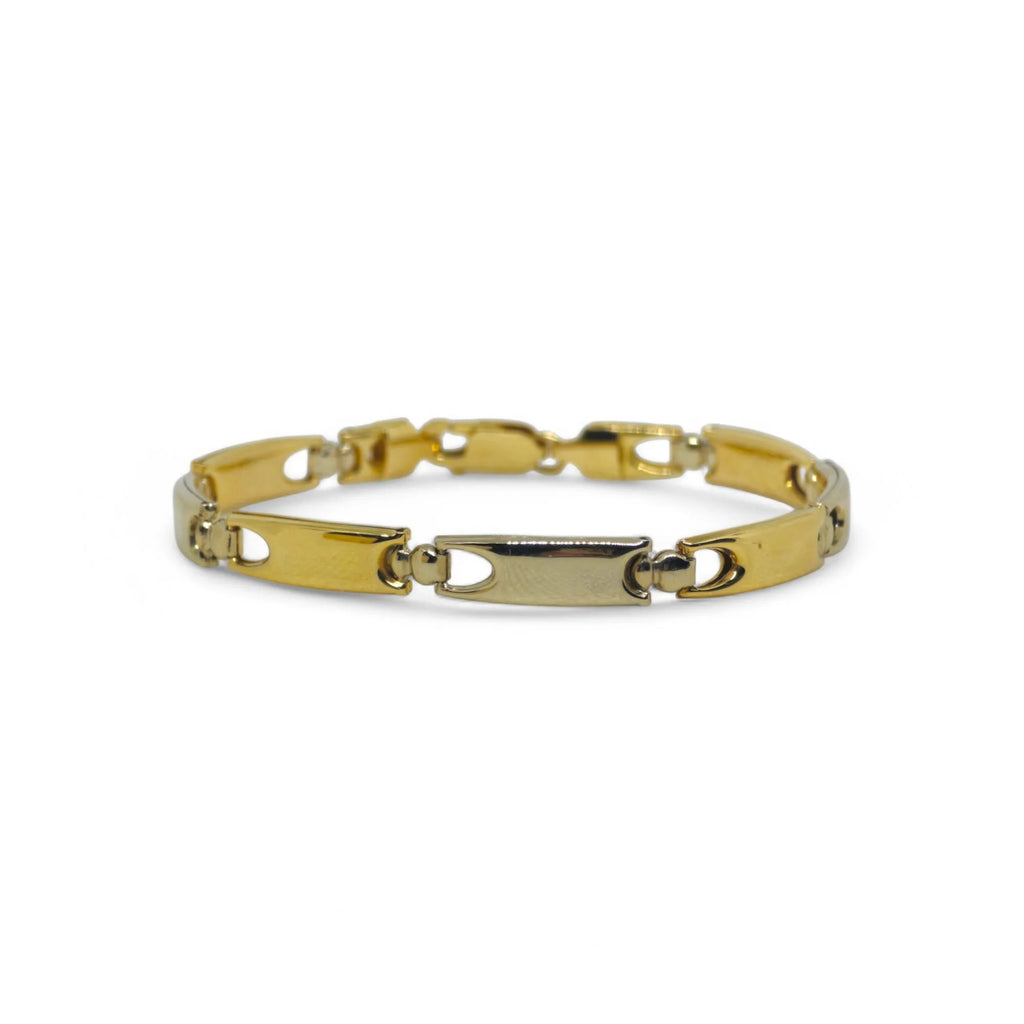 Bracciale uomo stile moderno bicolore in oro 750
