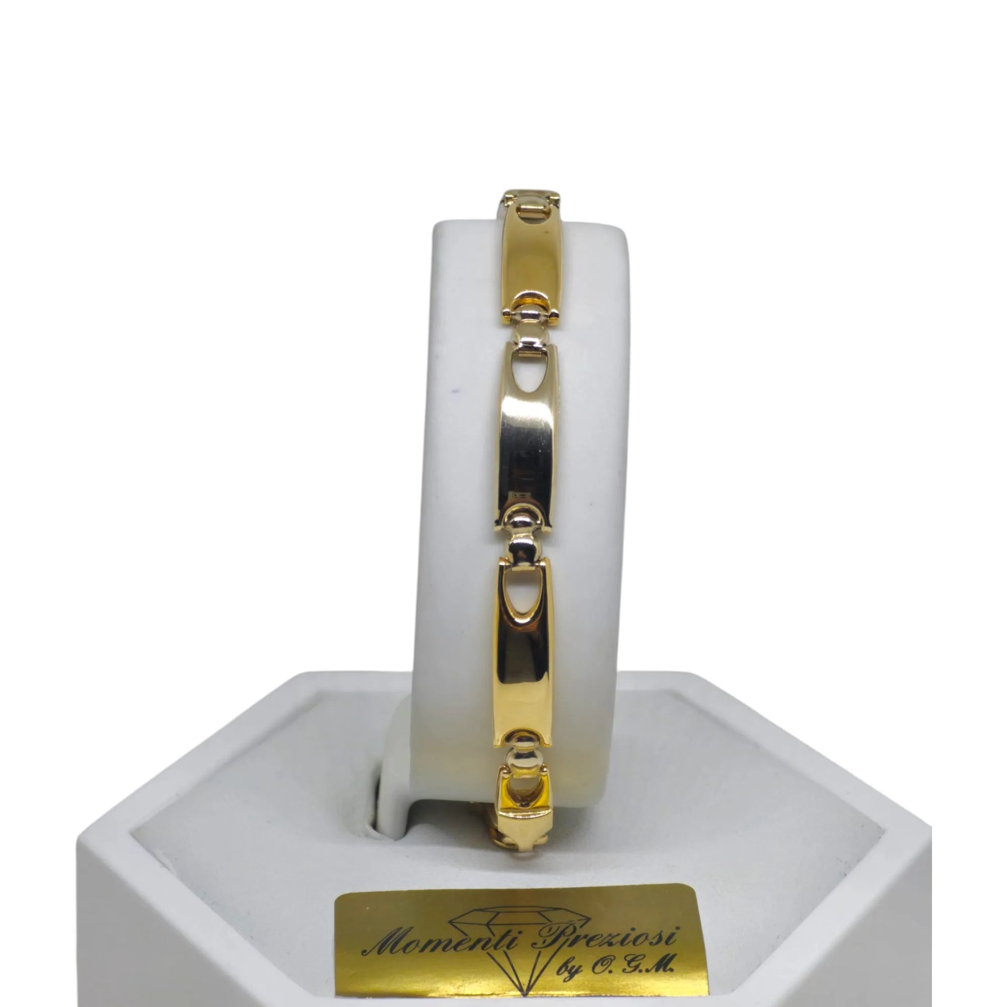 Bracciale uomo stile moderno bicolore in oro 750