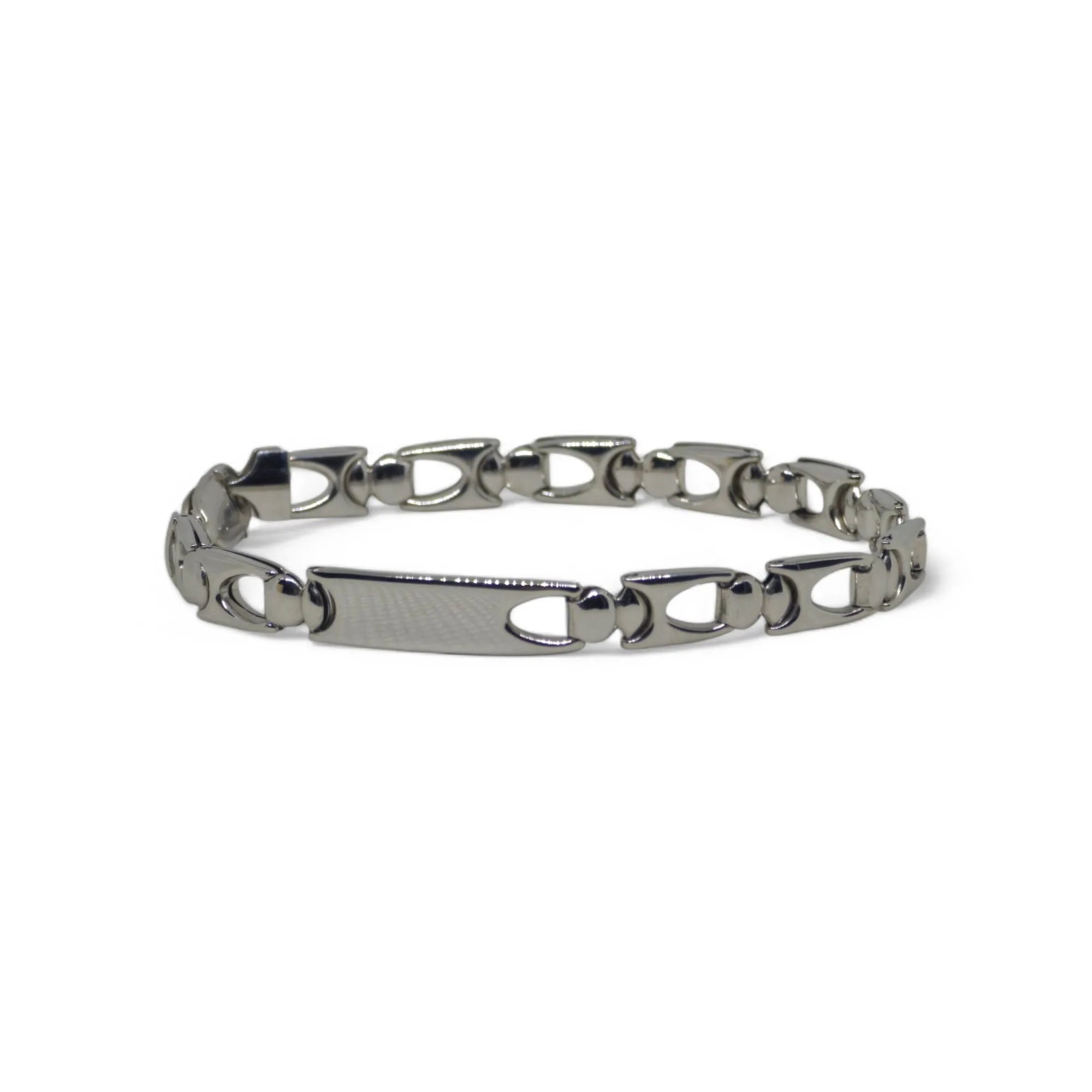 Bracciale uomo stile moderno in oro bianco 18 carati