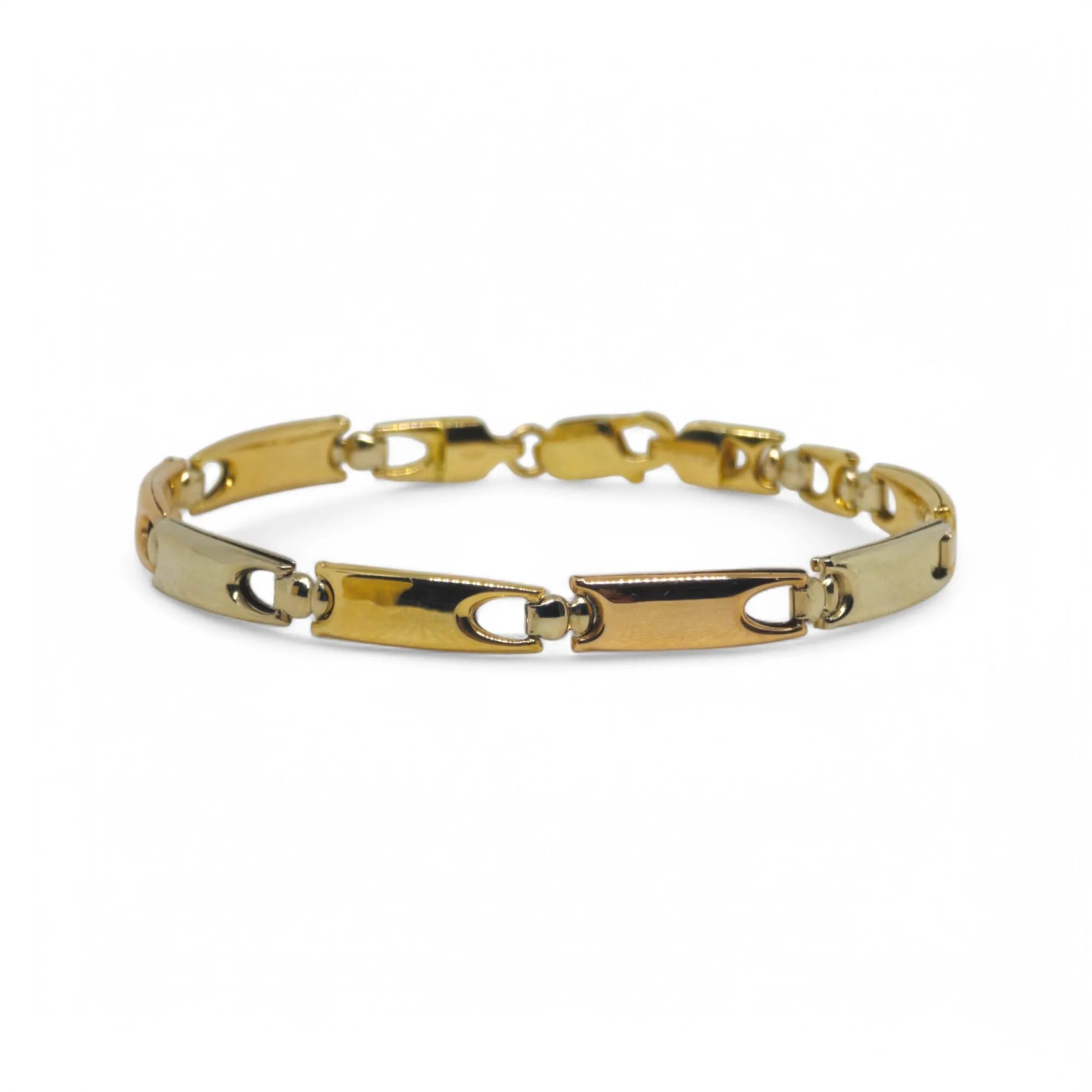 Bracciale uomo stile moderno tricolore in oro 18kt