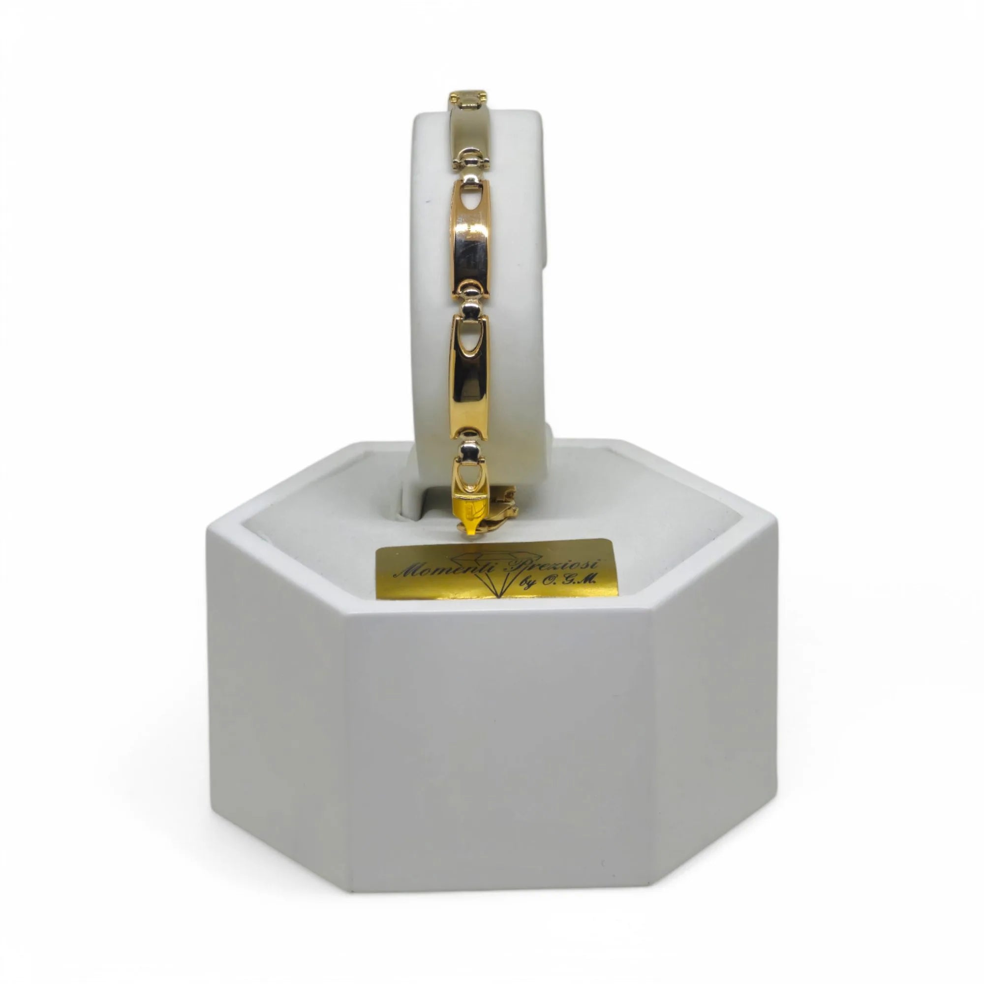 Bracciale uomo stile moderno tricolore in oro 18kt