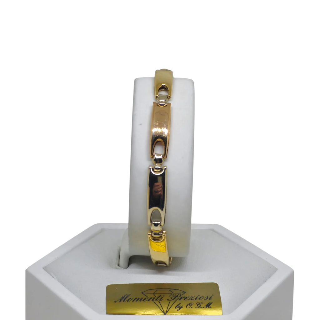 Bracciale uomo stile moderno tricolore in oro 18kt