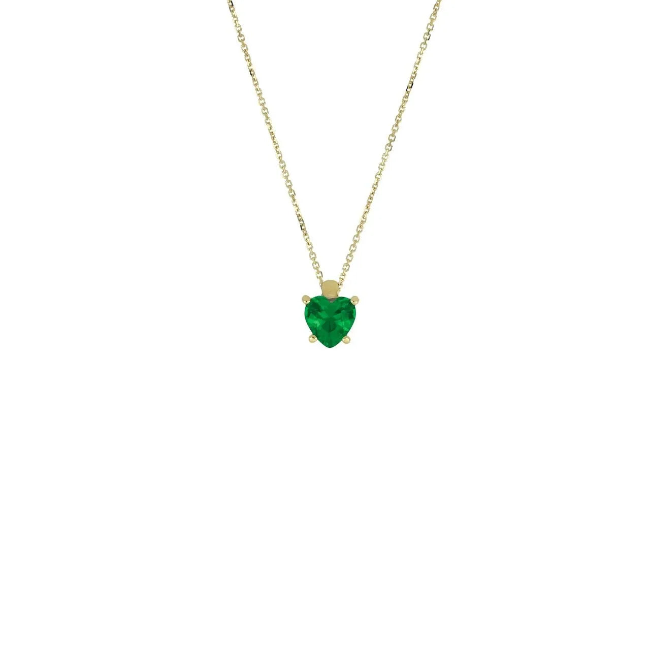 Collana iGold con cuore zircone verde in Oro 375 9Kt