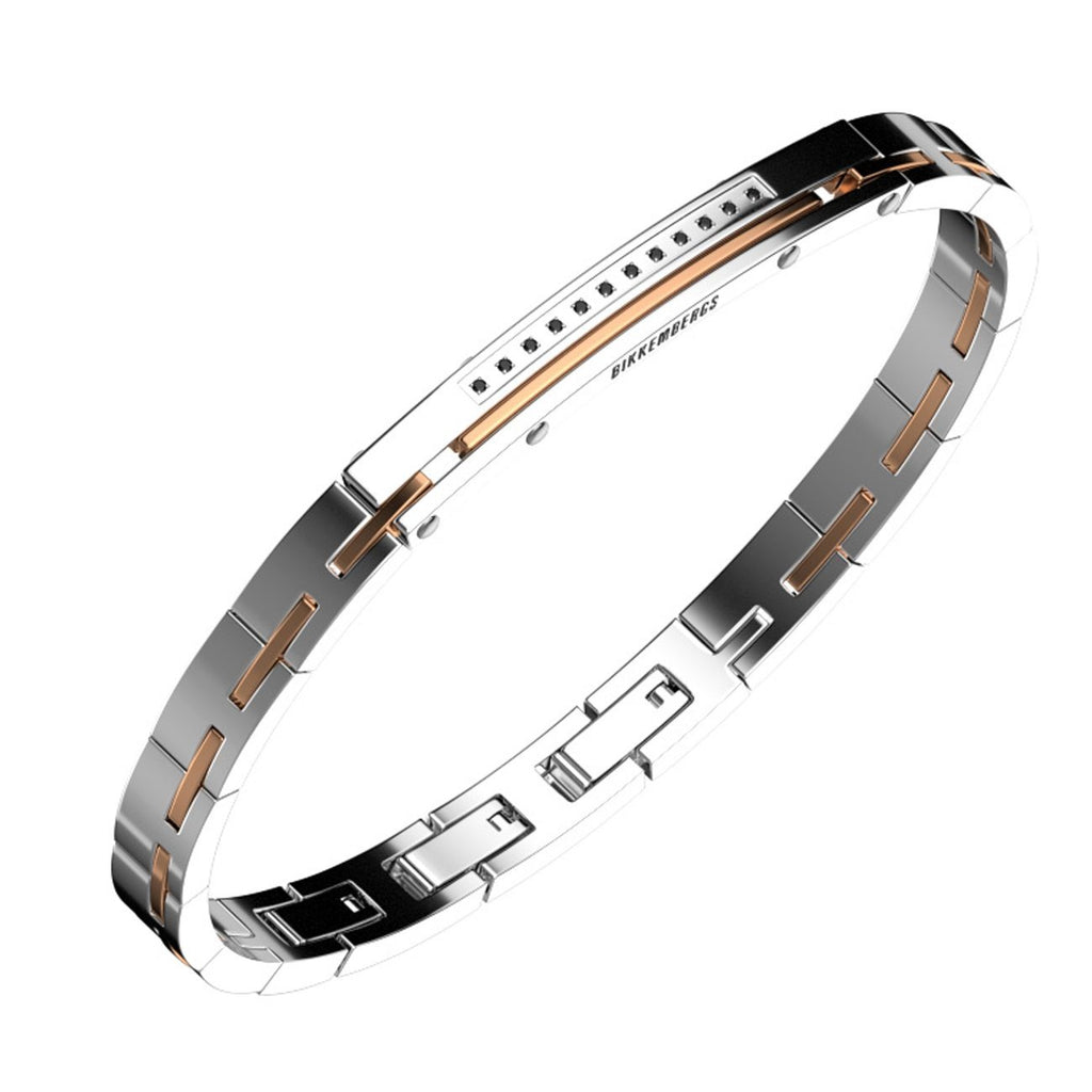 Bracciale uomo in acciaio Bikkembergs con diamanti CLAB14WR