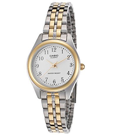 Casio Ltp-1129G-7Brdf Orologio da uomo a due toni con quadrante bianco in metallo