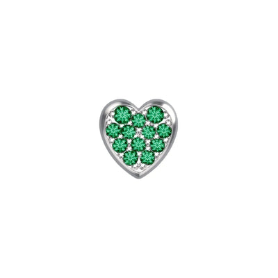Charm Elements cœur en or avec émeraudes DCHE7398