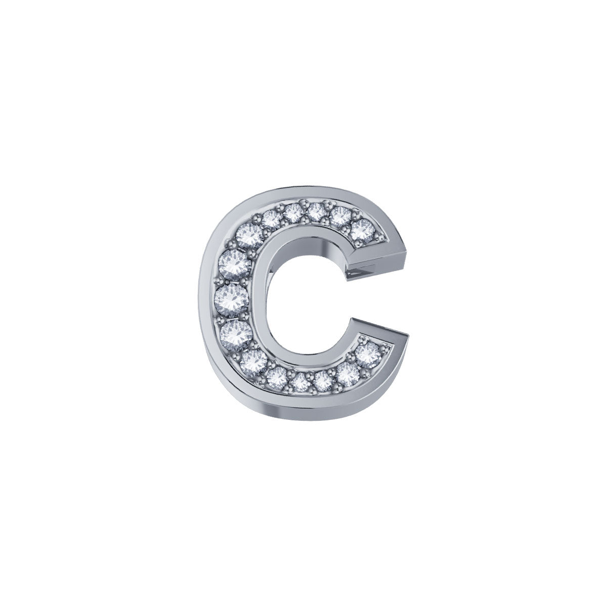 Charm Elements unisex Buchstabe C Weißgold und Diamanten dchf3319c.002