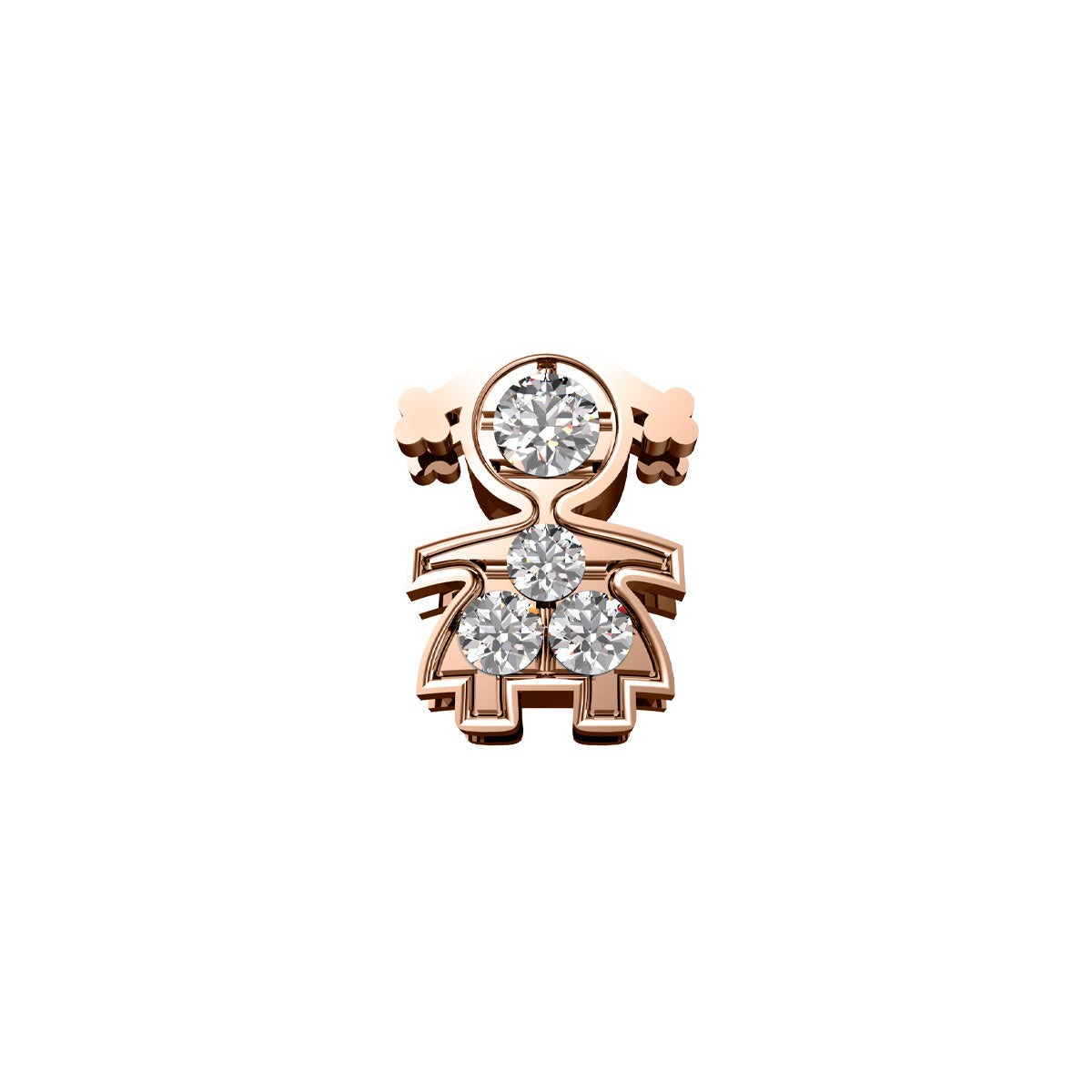 Charm bimba donna Elements in oro rosa e diamanti dchf9210.001
