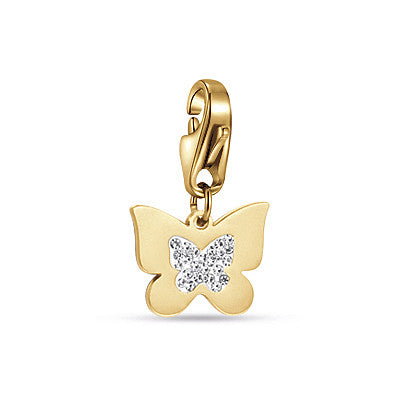 Charm farfalla dorata donna gioielli Luca Barra ch207