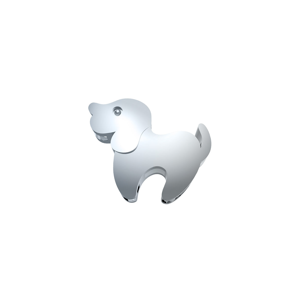 Unisex-Charm Elements Hund aus Weißgold dchf9187