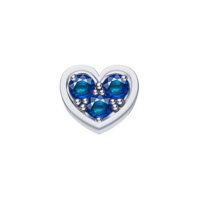 Charm unisexe Elements cœur or blanc et saphirs dchz3851