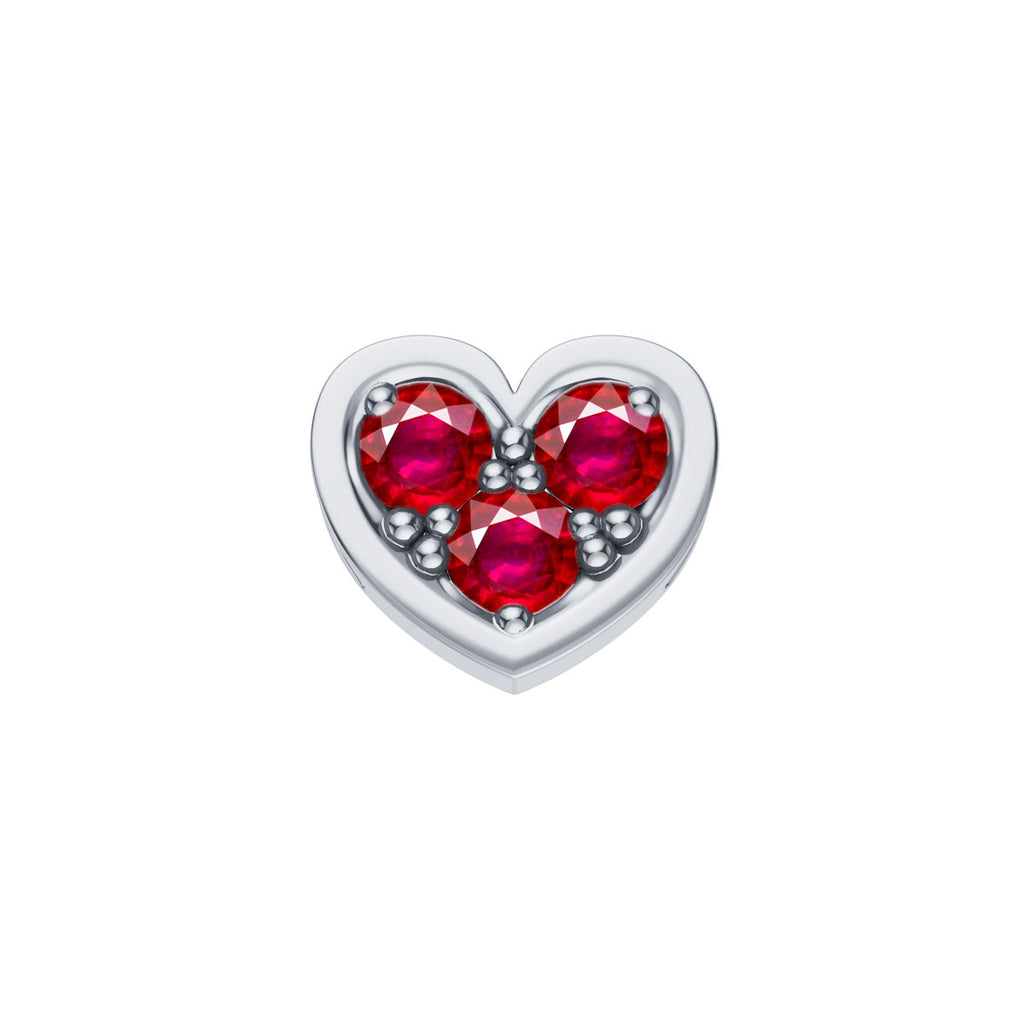 Charm unisex Elements cuore reverso oro bianco e rubini DCHR3851
