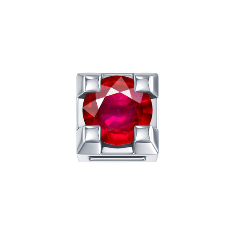 Unisex Charm Elements Griff in Weißgold und Rubin dchr3312