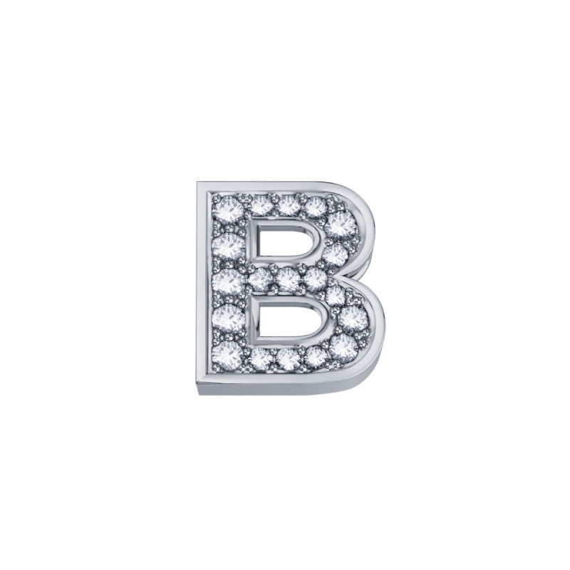 Charm unisex Elements lettera B in oro bianco e diamanti dchf3319b.002
