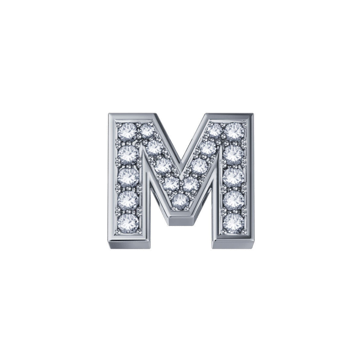 Charm unisex Elements lettera M oro bianco e diamanti dchf3319m.002
