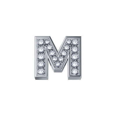 Charm unisexe Elements lettre M or blanc et diamants dchf3319m.002