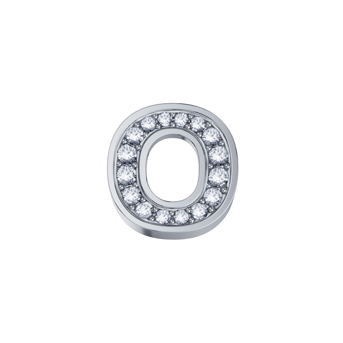 Charm unisex Elements lettera O oro bianco diamanti dchf3319O.002