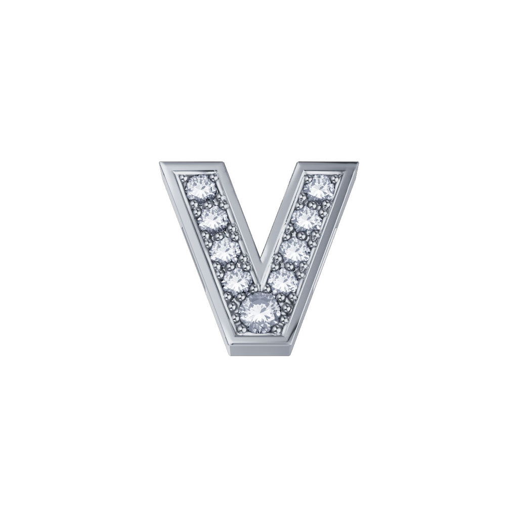 Charm Unisex Elements Buchstabe V Weißgold Diamanten DCHF3319V.002