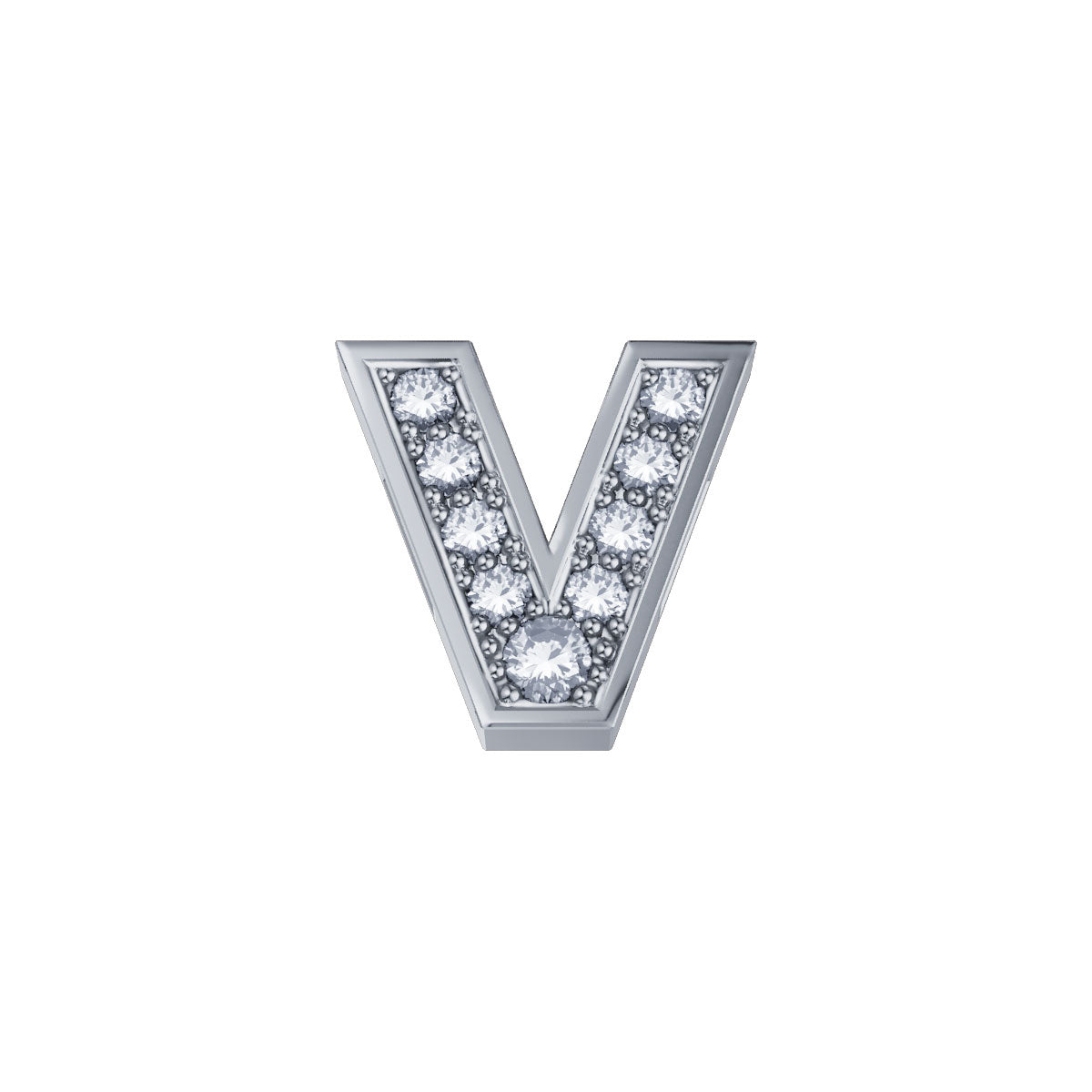 Charm Unisex Elements Buchstabe V Weißgold Diamanten DCHF3319V.002