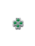 Charm unisex Elements quadrifoglio oro bianco e smeraldi dche9249