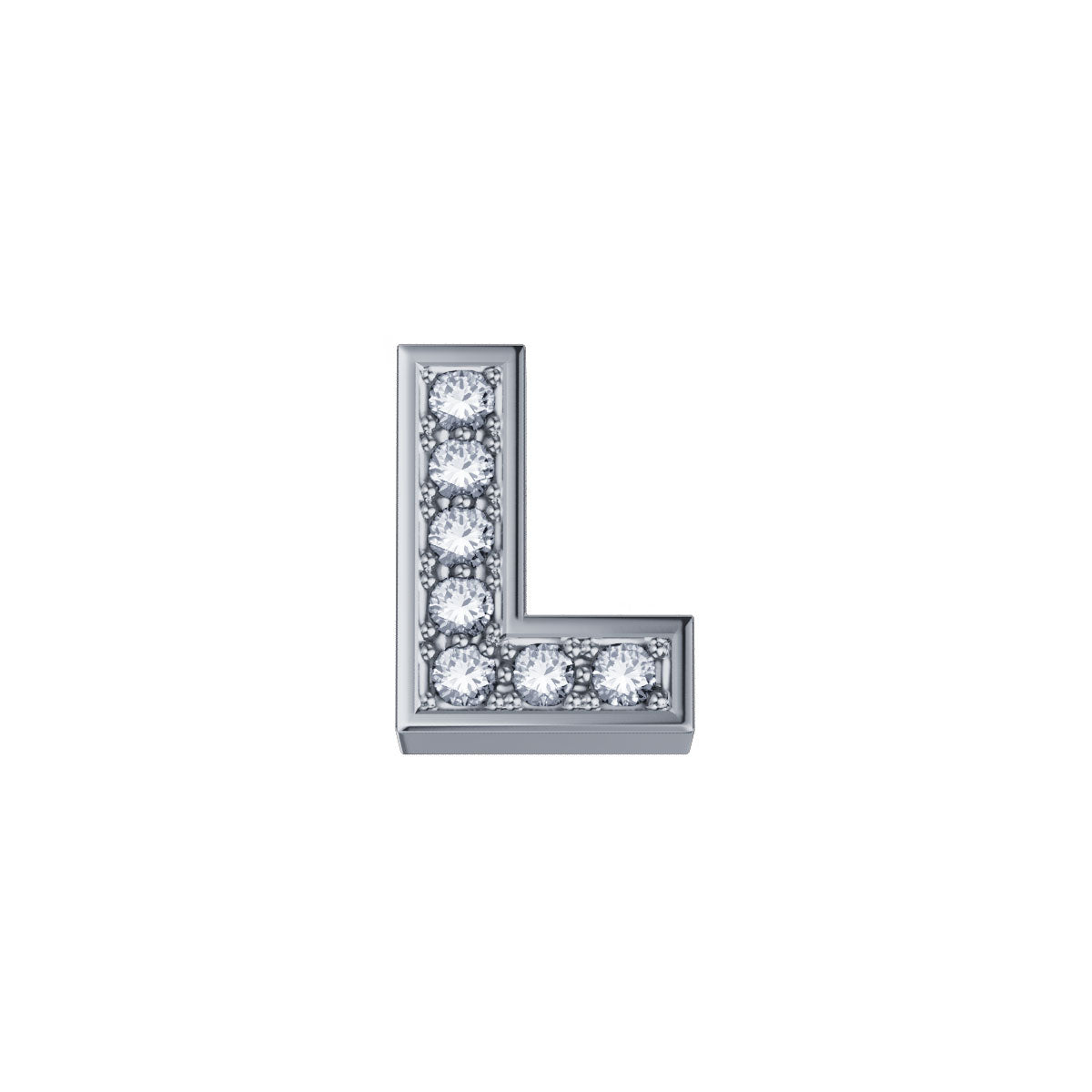 Charm unisex lettera L Elements oro bianco e diamanti dchf3319l.001