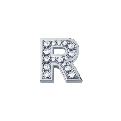 Charm unisexe lettre R Elements en or blanc et diamants dchf3319r.002