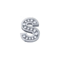Charm unisex lettera S Elements in oro bianco e diamanti dchf3319s.002