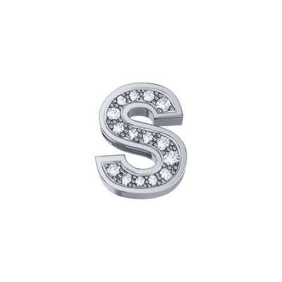 Charm unisex lettera S Elements in oro bianco e diamanti dchf3319s.002