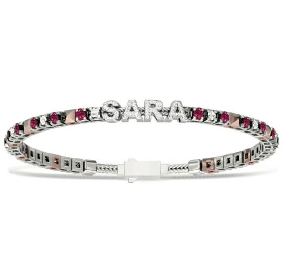 Charm unisex lettera U in oro bianco e diamanti Elements dchf3319u.002