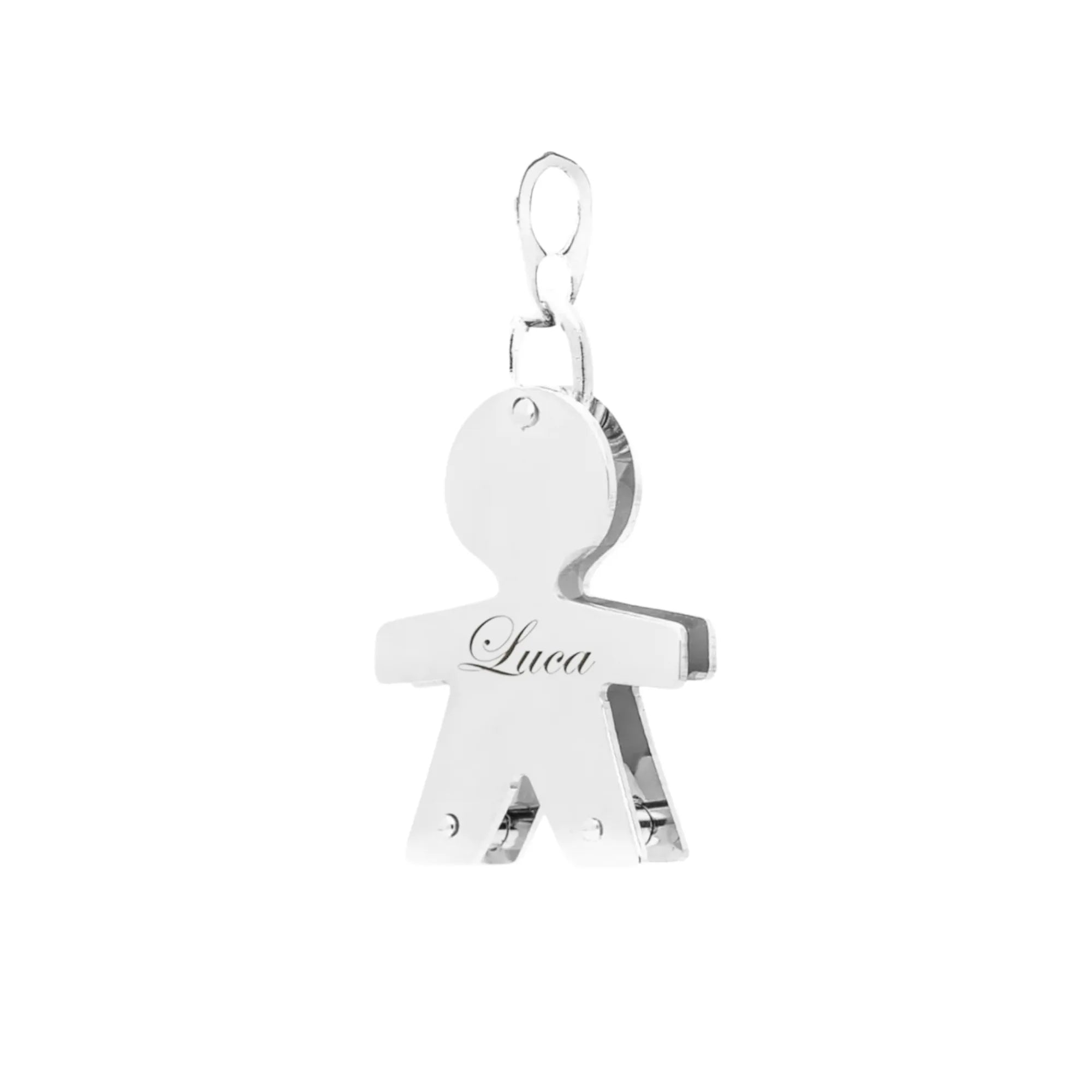 Ciondolo Bebè in oro bianco 18 kt personalizzabile con nome