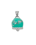 Ciondolo campanella Capri in argento colore verde acqua con zirconi