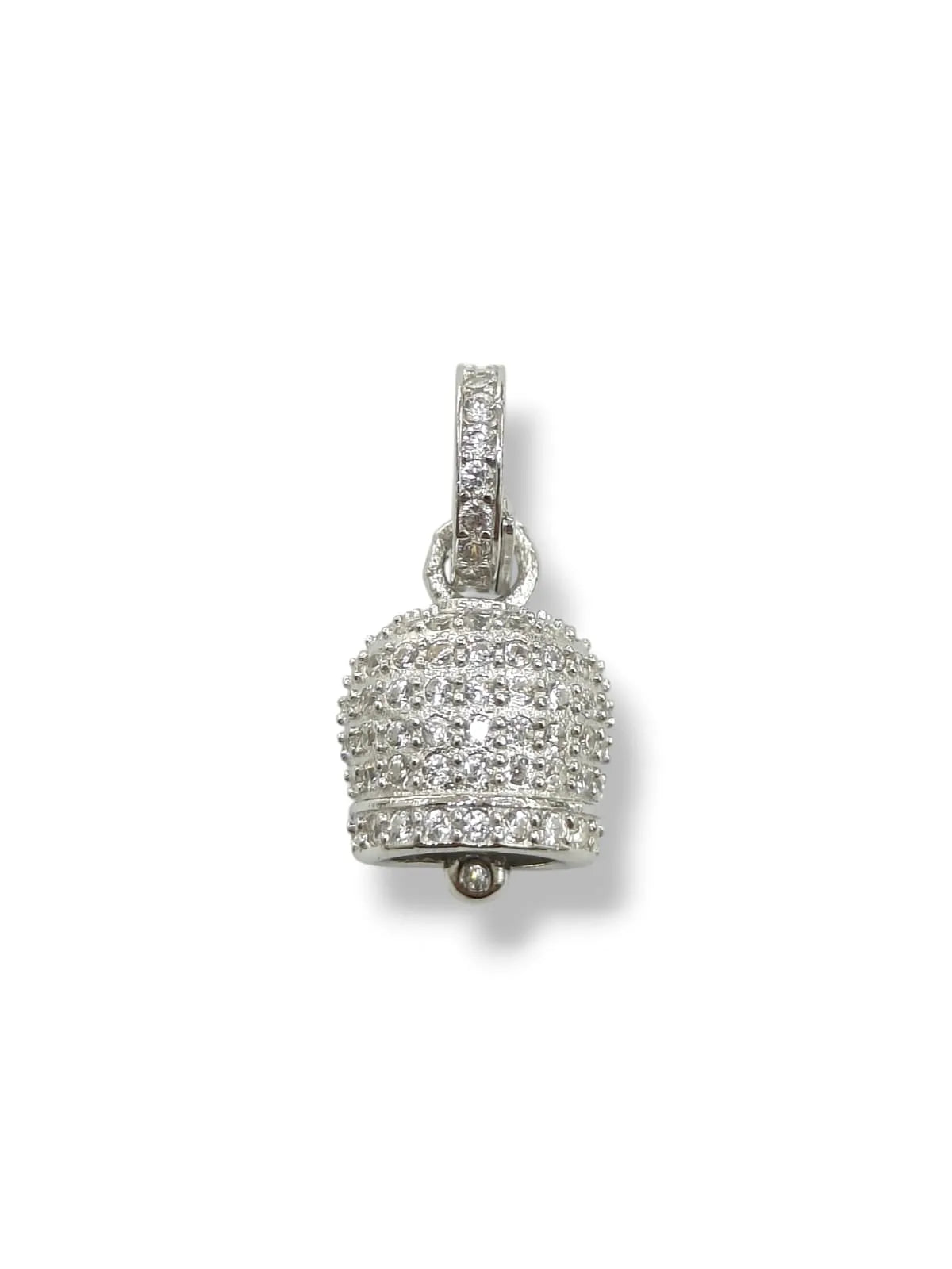 Ciondolo campanella stile Capri in argento con zirconi bianchi