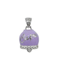 Ciondolo campanella Capri in argento smaltata viola con zirconi