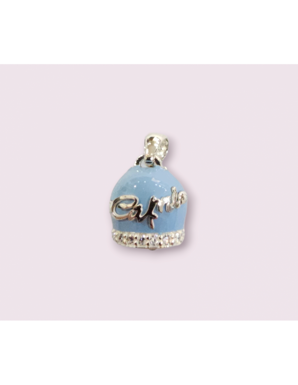 Ciondolo campanella Capri zirconato colore azzurro in argento 925
