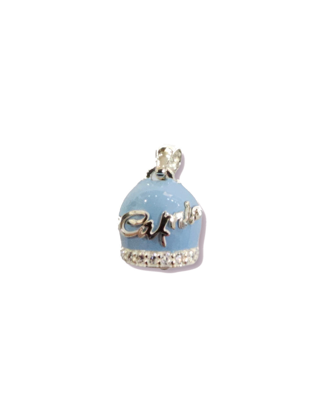 Ciondolo campanella Capri zirconato colore azzurro in argento 925