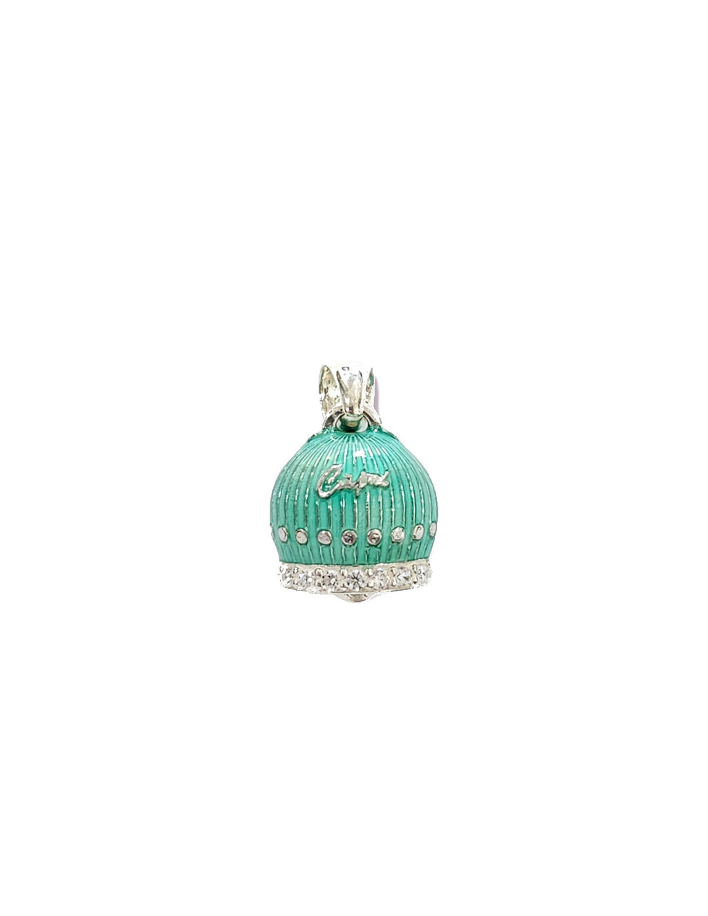 Anhänger Glocke Capri Tiffany Grün mit Schriftzug Silber 925