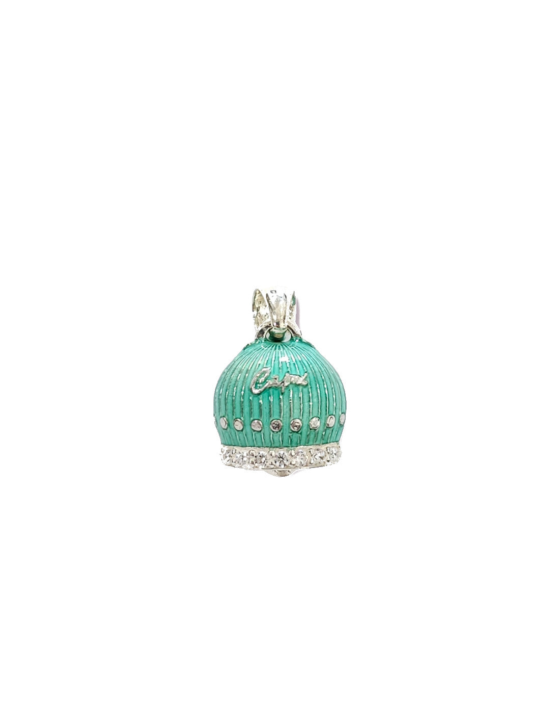 Anhänger Glocke Capri Tiffany Grün mit Schriftzug Silber 925