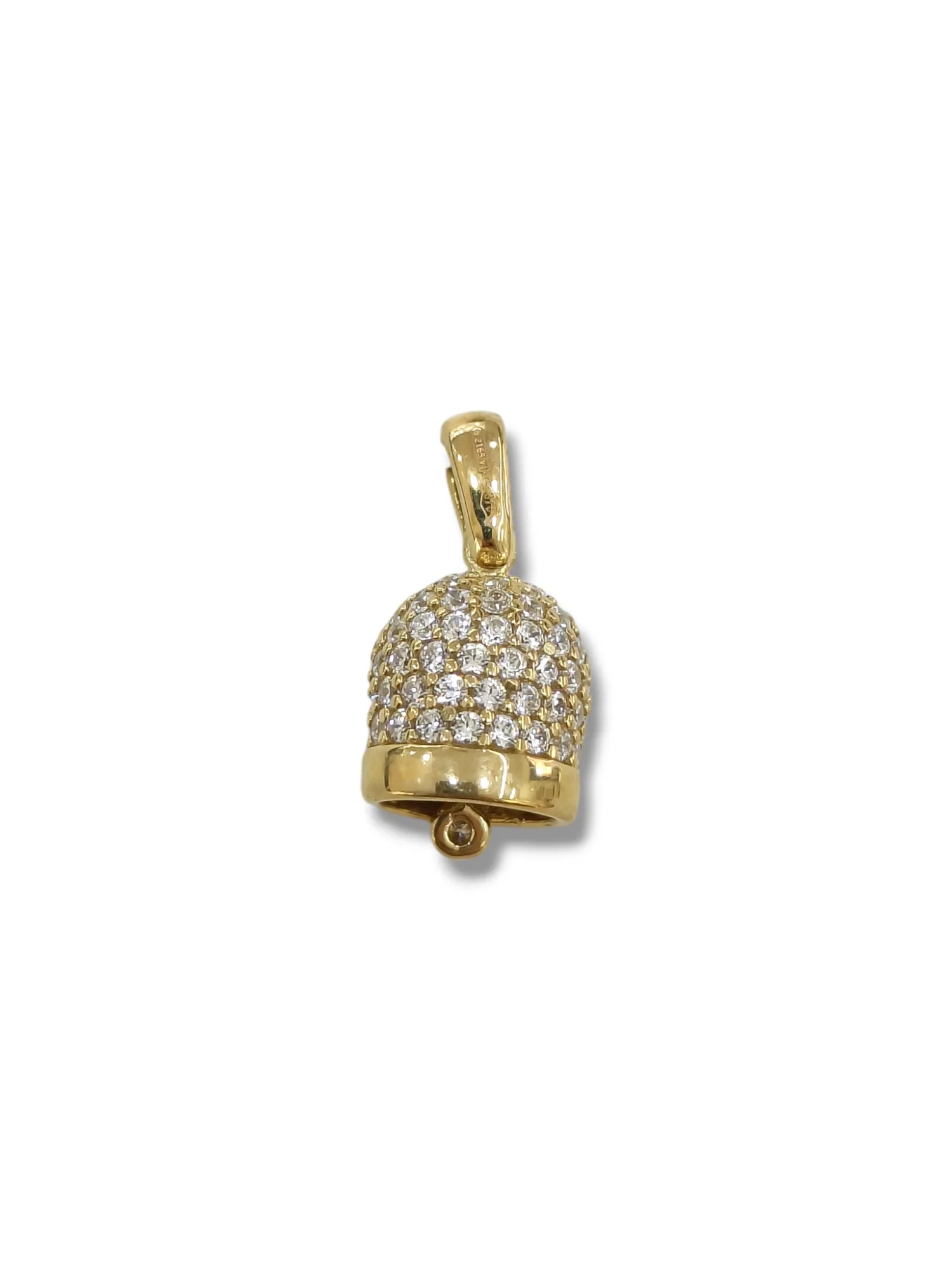 Ciondolo campanella portafortuna in oro giallo 375 zirconata Igold