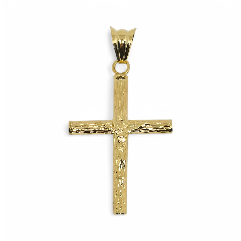 Kreuz-Anhänger mit Christus-Relief aus 18 Karat Gelbgold