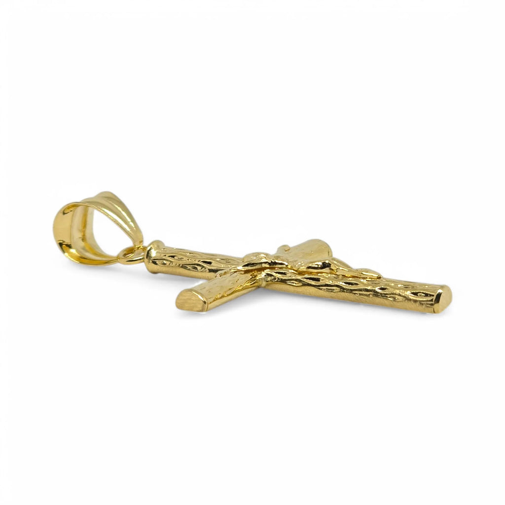 Kreuz-Anhänger mit Christus-Relief aus 18 Karat Gelbgold