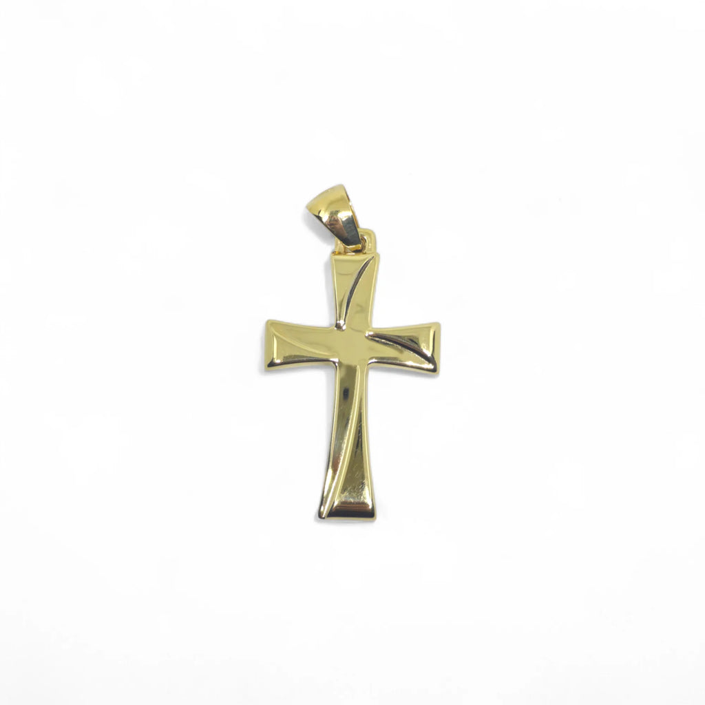 Ciondolo croce con cristo in oro giallo 18 carati