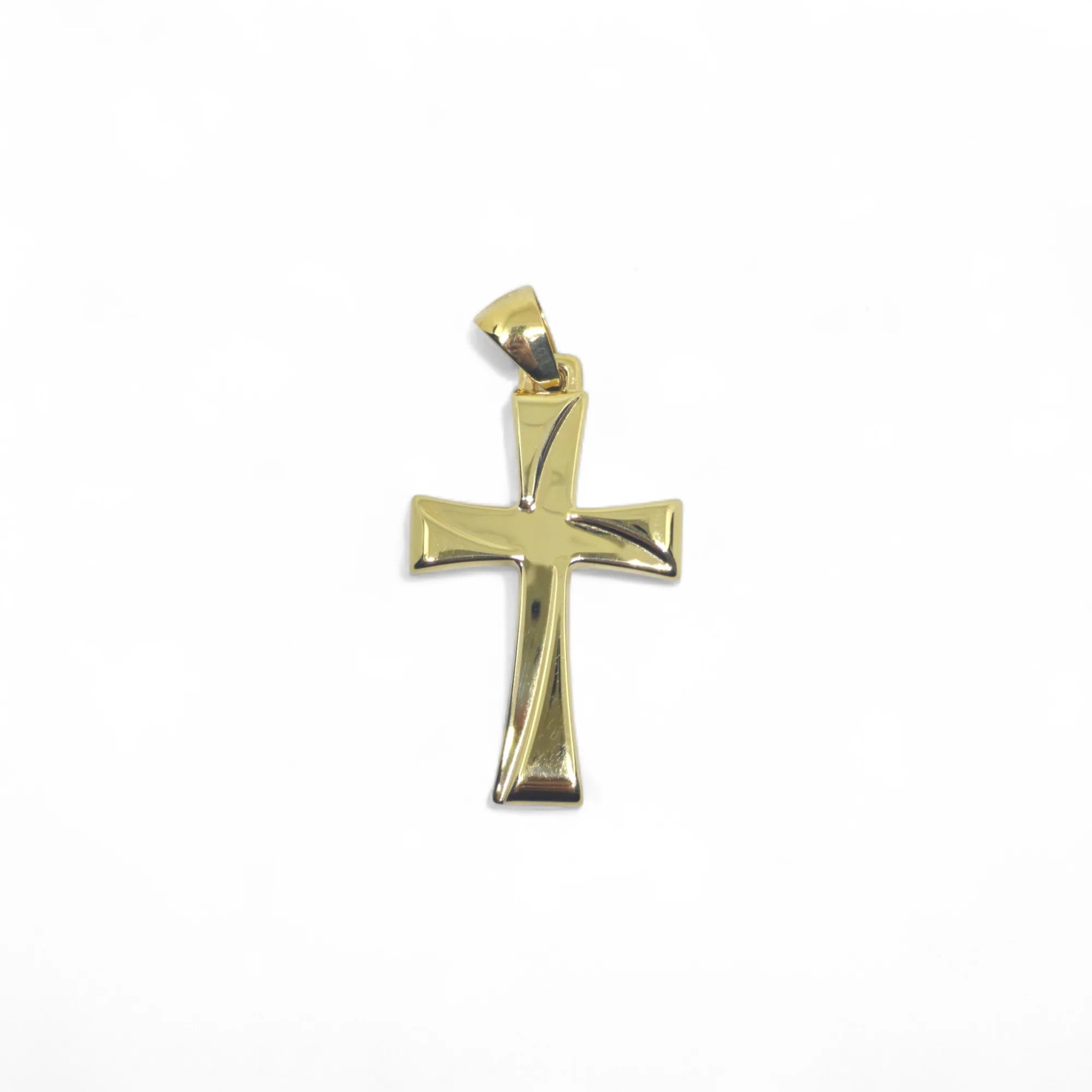 Ciondolo croce con cristo in oro giallo 18 carati