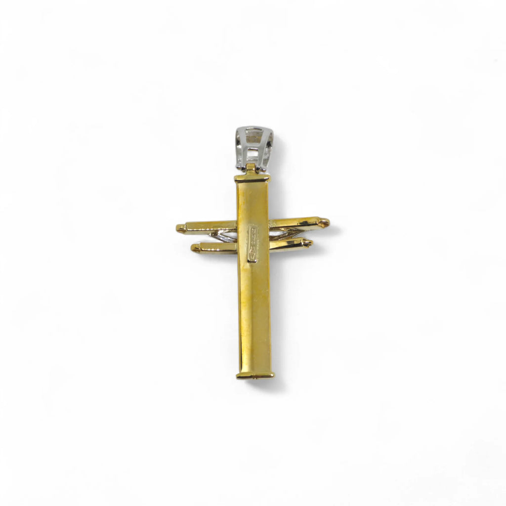 Ciondolo croce in oro 18 carati con cristo
