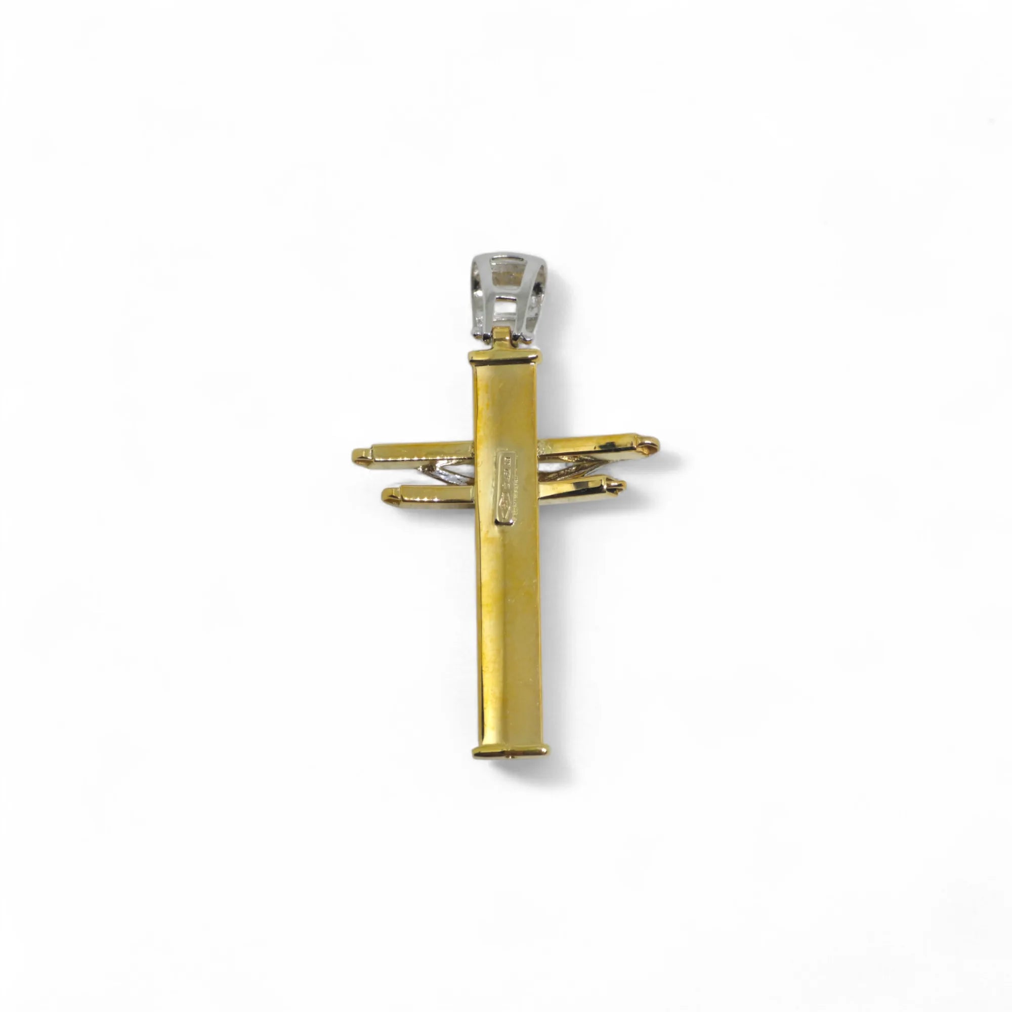 Ciondolo croce in oro 18 carati con cristo