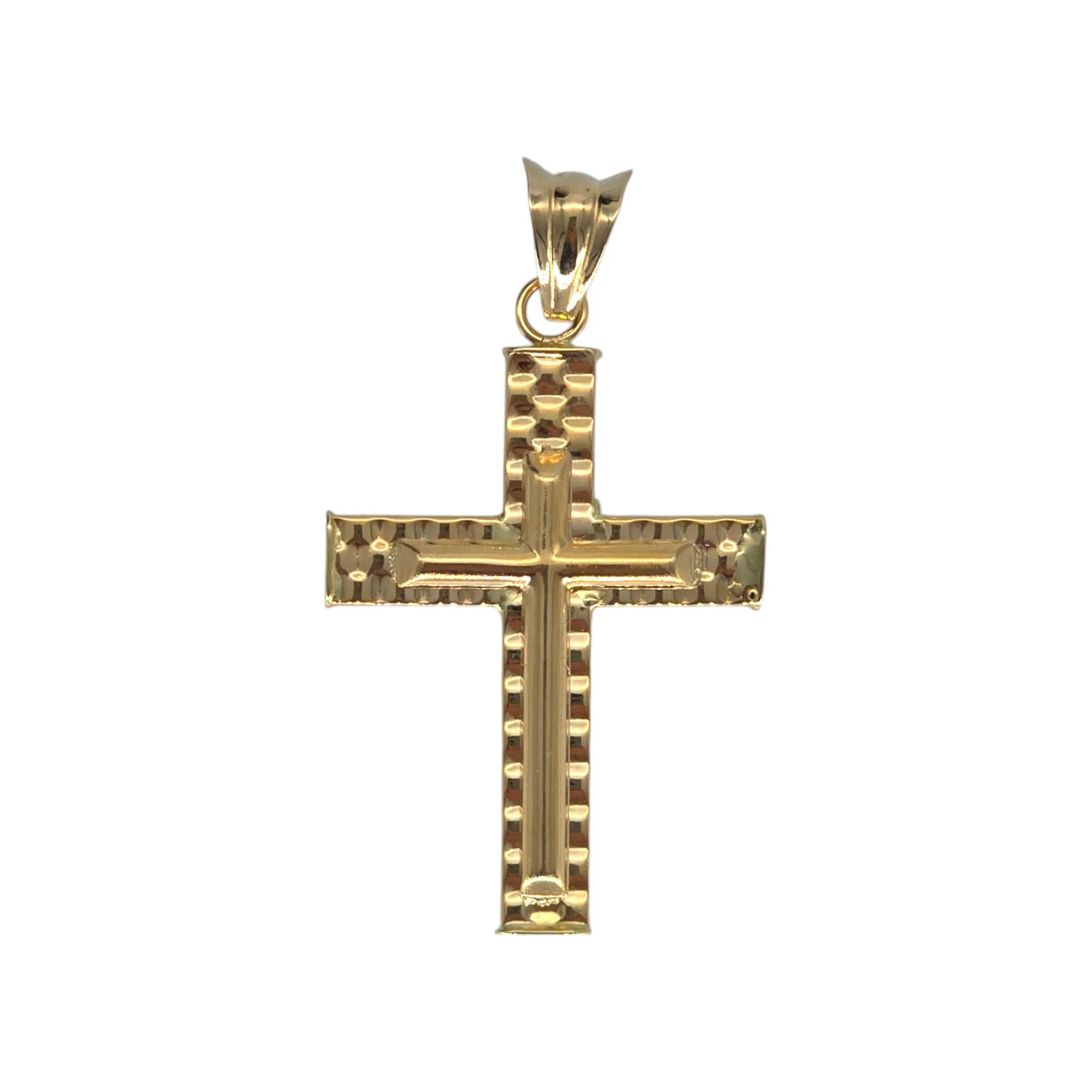Ciondolo croce in oro giallo 18kt lavorata