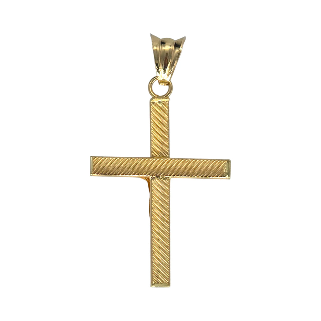 Ciondolo croce in oro giallo 18kt tubolare