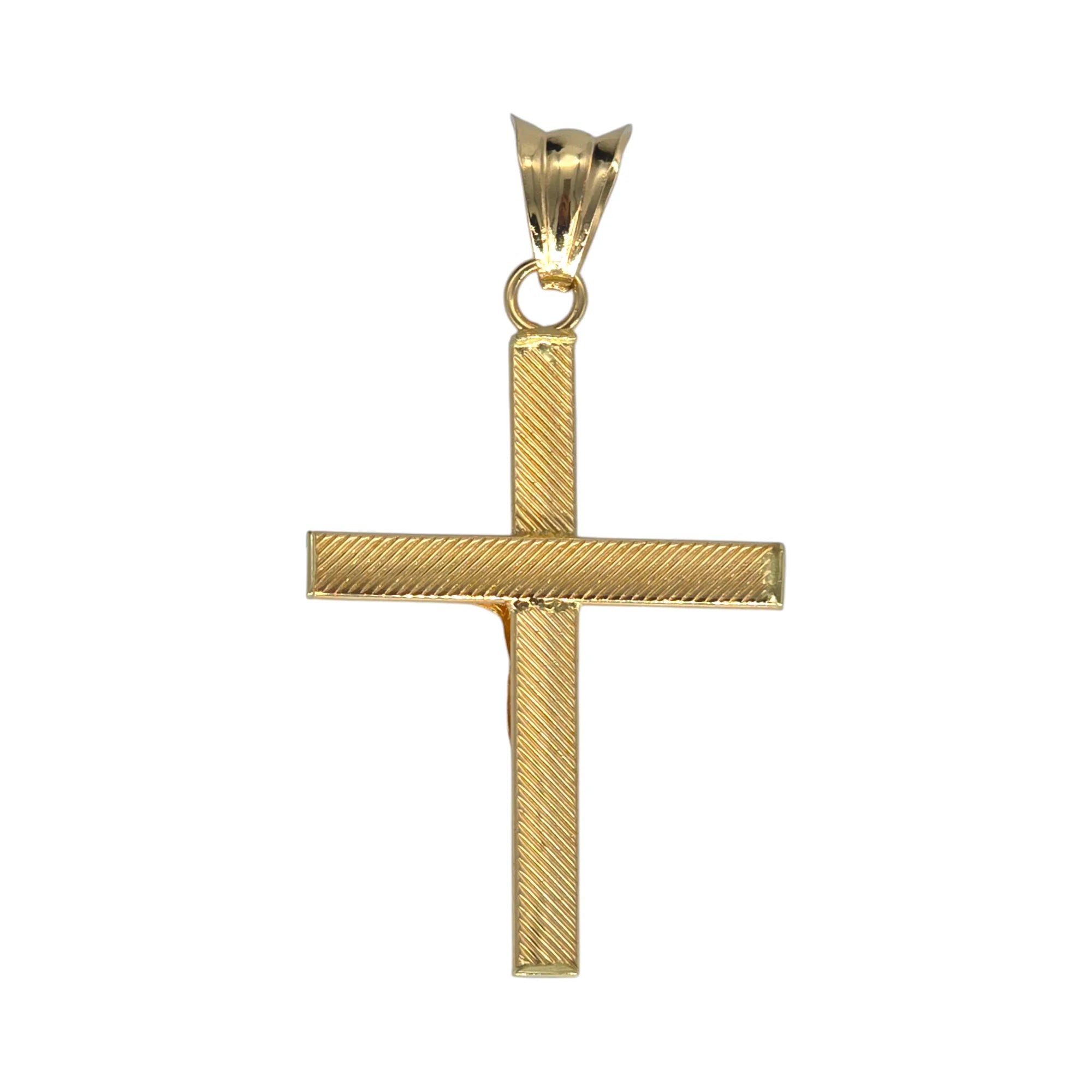 Ciondolo croce in oro giallo 18kt tubolare