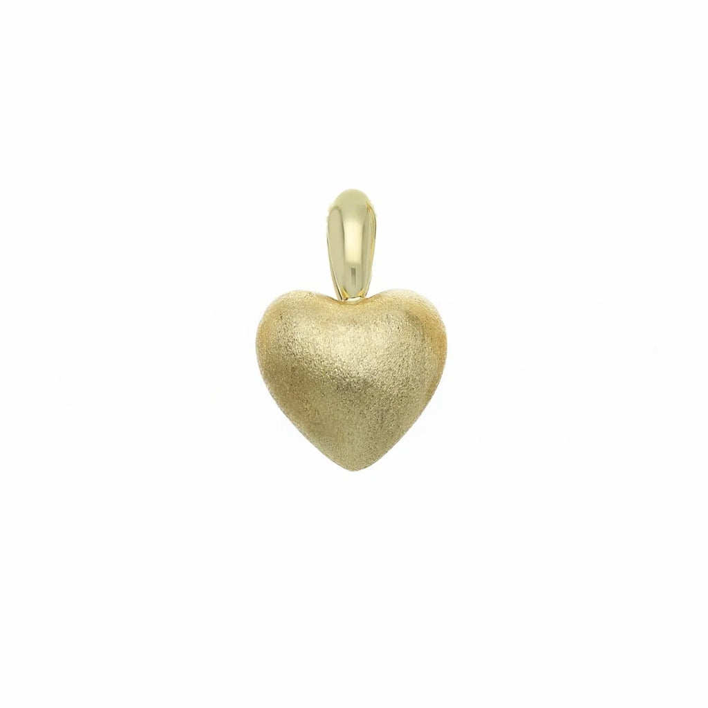 Anhänger Herz, satiniert, aus 18 Karat Gelbgold